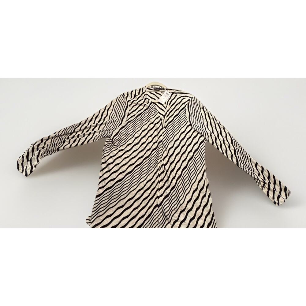 Chico's Black Ecru Zebra Print Open Jacket Long Sleeve Size 3 NWT 99 Retail